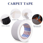 ADHES Double Sided Carpet Tape, Removable and Residue-Free Rug Gripper Rug Tape for Hardwood Floors, Clear Multipurpose Mounting Tape for Area Rugs and Anti-Slip Grips, 2 Inch x 10 Yards,4 Roll