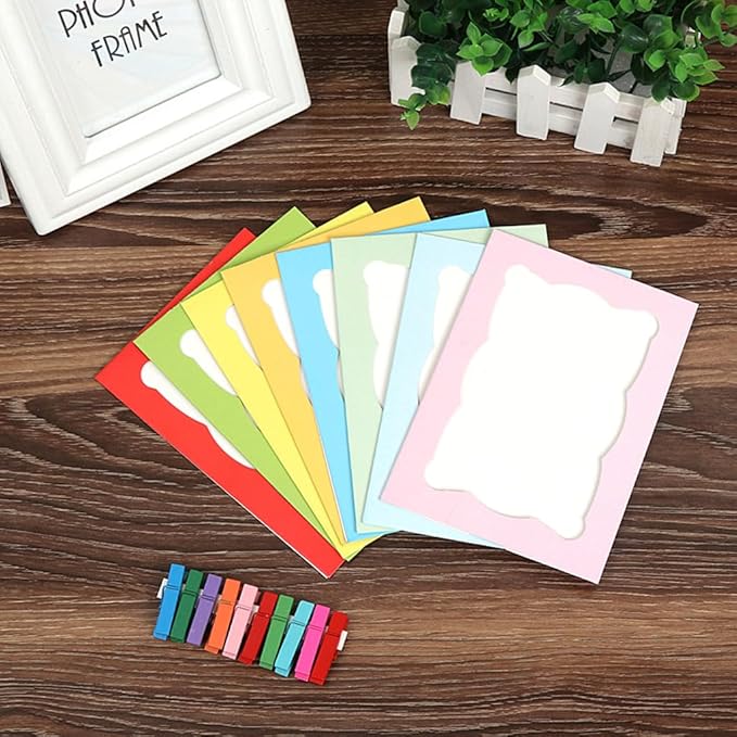 Hanging Photo Display Photo Holder String with Clips Photo Frame Set Perfect Wall Decor for Teen Bedroom Home Cubicle Office Wave *1