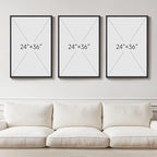 Large Framed Abstract Nature Landscape Wall Art for Living Room, Set of 3 Modern Canvas Prints Paintings Artwork for Walls, Green Lake Pictures for Hallway, Dining Room, Office Wall Decor 24x36 Inch