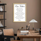 FZMHASLWW Our Father Prayer Wall Decor 24"X16" Bible Verse Scripture Inspirational Quotes Sign Christian Large Wood Framed Wall Hanging Art (Wood)