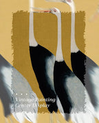 HUARCEY Gold Framed Vintage Wall Art for Living Room, Animals Painting Prints Shelf Decor for Kitchen, Aesthetic Bedroom Wall Art Decor, Christmas Gifts for Friends or Family (Seven Cranes - 8"x10")