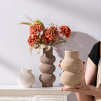 Ceramic Vase Home Table Decor - Flower Vase Set of 3 Living Room Kitchen Decorations Farmhouse Modern Rustic Vases Decorative Centerpiece for Shelf Bedroom Office Bathroom Dining Coffee Desk