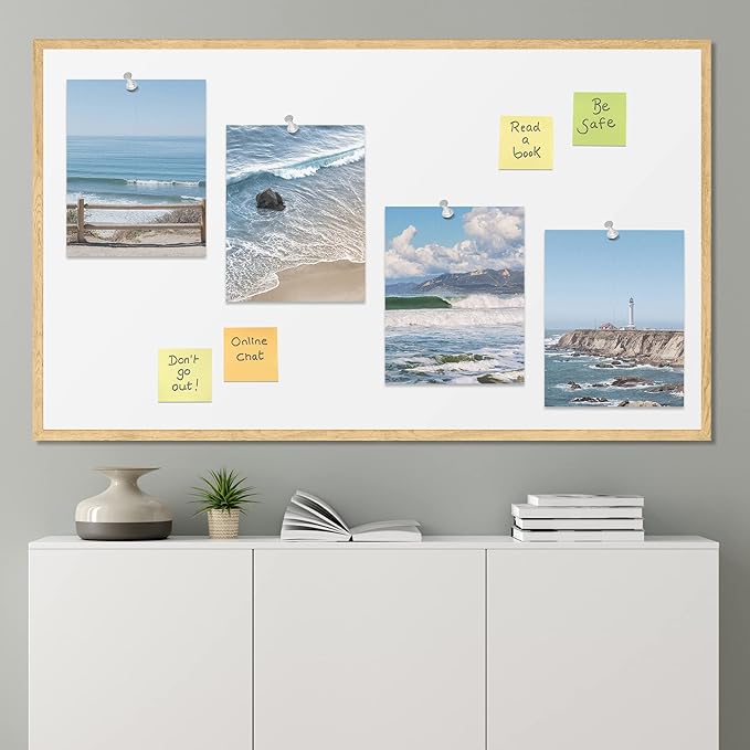 SIGNWIN Poster Bathroom Decor 8"x10"x 4, Wall Art Room Decor Multicolor for Living Room, Bedroom, Office White Aerial View Blue Ocean Wave Beach Shore Nature Wilderness Realism Decorative Landscape