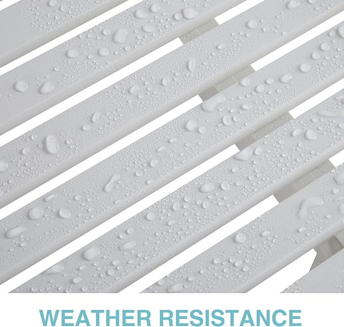 Psilvam 2-Person Poly Lumber Outdoor Bench with 700 Lbs Weight Capacity – Weatherproof Garden Seating for, Balcony Porch & Park, All-Weather Fade-Resistant Patio Furniture (White)