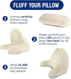 ComfortSpa Reading Pillow for Bed Adult Size, Back Rest Pillow with Arms, Pockets and Washable Cover; Use as a Back Pillow for Sitting in Bed for Bedrest or Relief from GERD Heartburn (X-Large Cream)