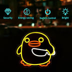 Duck Neon Sign, HSJNJKFU Neon Signs for Wall Decor Yellow Duck Animal Led Sign Light Up Sign for Room Birthday Party Home - LED Neon USB Powered