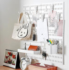 20 Pcs Pegboard Accessories Clips, White Pegboard Clips Metal Pegboard Photo Clip, Pegboard Clips for Hanging Photos, Wall Organize Storage Kitchen Bathroom Living Room Office