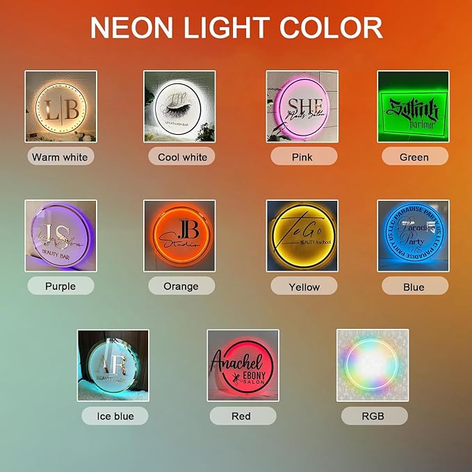 Custom Logo Business Neon Sign, Personalized Backlit Illuminated Sign for Business, Metal Floating Logo Signs for Wall Decor Store Beauty Salon Nail Hair Studio