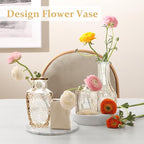 22 Pack Bud Vase in Bulk - BEAHOT Gold Flower Vases for Wedding Decorations, Glass Vase for Table Decorations, Small Vase for Home, Mother's Day, Centerpieces, Party, Office (Gold)