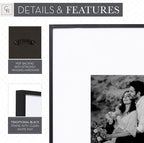 Camden Reed Arcadia 8 Piece Oversized Gallery Wall Frame, 16x20 and 16x16 Inch Matted Frames for Featuring 8x10 and 5x7 Inch Photographs or Art Prints, Black Finish