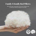 BPC Luxury Feather Down Pillow King Size Set of 2 - Medium-Firm Feather Pillow, 3-Chamber Bed Pillow Inserts with Organic Cotton Cover, Surrounded by Polyester, 20x36 Inches