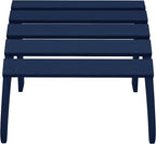WestinTrends Outdoor Ottoman, Patio Adirondack Ottoman Foot Rest, All Weather Poly Lumber Folding Foot Stool for Adirondack Chair, Widely Used for Outside Porch Pool Lawn Backyard, Navy Blue