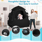 Blackout Tent for Pack and Play - One-Click Opening Pack N Play Blackout Cover - Black Out Tent for Sleep Pod & Mini Crib, Breathable Crib Blackout Cover Block 95% Light