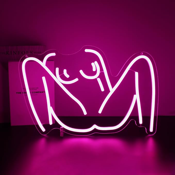 Lady Neon Sign, Neon Signs for Wall Decor Neon Pink Ladies Body LED Signs Room Neon Light Up Signs Home Decor for Bedroom Club Party Bar Shop USB Operated