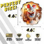 3D Mouse Sitting on Toilet - Mousehole Wall Sticker Decal - Removable Bathroom Decor - Kids Room - Peel & Stick - Whimsical Home Decor - MICESTERPIECE