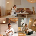 ONEWISH White Floor Lamp-Modern Standing Lamp for Living Room Bedroom, Opal Glass Lamp Shade, LED Bulb Included, for Reading Office, Simple Design Home Decor for Christmas Thanksgiving Day