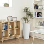 Worth Garden 2-Pack 28" H. Metal Planter with 2X Inside Pots - Hand-Hammered Texture Tall Cone Plant Pots - Large Handcrafted Flower Pot for Indoor Outdoor, Deck, Patio, Front Porch - White