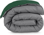 Bare Home Queen Comforter - Reversible Colors - Goose Down Alternative - Ultra-Soft - Premium 1800 Series - All Season Warmth - Bedding Comforter (Queen, Grey/Forest Green)