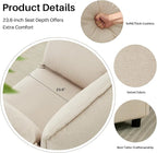 35.4" Wide Oversized Velvet Single Sofa Chair with 2 Pillows, Modern Upholstered Accent Chair Armchair for Livingroom Bedroom Apartment, Light Brown