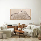 SIGNINART Large Tree Ring Framed Canvas Wall Art, Rustic Beige Wooden Wall Decor, Neutral Nature Wood Stump Artwork, Modern Art Prints for Bedroom Living Room Office 20"x40"