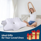 Memory Foam Pillows Cervical Neck Pillow for Neck Pain Relief, Contour Cooling Bed Pillow for Sleeping, Odorless Ergonomic Orthopedic Neck Support Pillows for Side Back Stomach Sleeper with Pillowcase