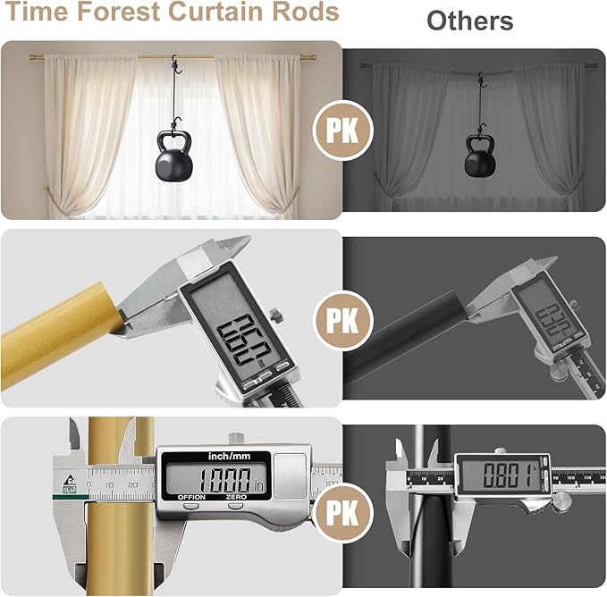 Gold Curtain Rod Adjustable,40-88 Inch Extra Wide Heavy Duty Telescoping 1 Inch Diameter Metal Window Rod Extendable Mounting Brackets Luxurious Gold Finish Home Decor Easy Install Wide Windows Large