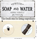Jetec Farmhouse Bathroom Decor, Fresh Soap and Water Sign Vintage Bathroom Wood Plaque Rustic Wall Decor for Wall Art Decoration Restroom(Classic)