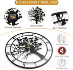 30inch/76cm Extra Large Tree of Life Wall Clocks for Living Room Decor,Bedroom,Battery Operated,Metal,Decorative,Analog,Silent,Non Ticking Wall Clock,Room Wall Decor (Tree of Life, 30 inches)