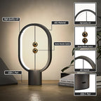 Small Table Lamp - Mini Balance Bedside Nightstand Plug in Night Light for Home, Office, College Dorm (Black)