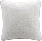 Cozy Line Home Fashions 6 Piece Daybed Cover Set, Solid White Matelasse Trendy Damask Quilting with Scalloped Edges All Season Luxury Bedding with Bedskirt, Matching Shams, Decorative Pillow