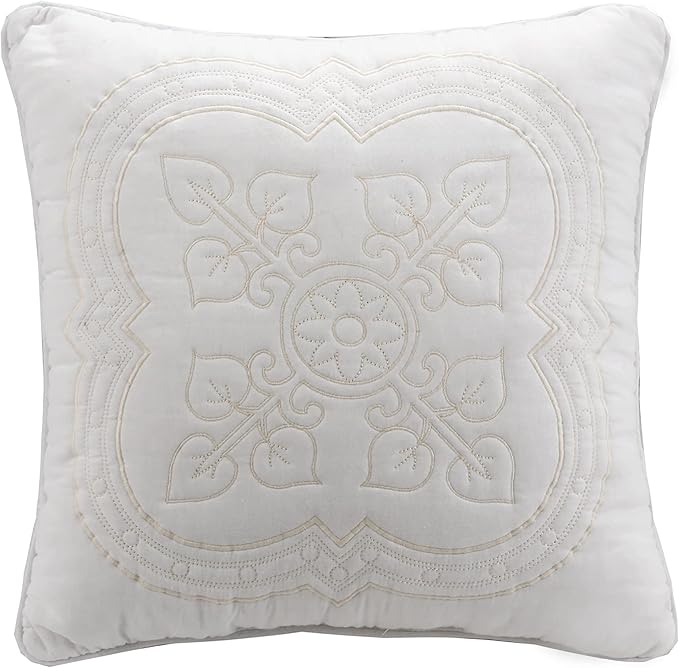 Cozy Line Home Fashions 6 Piece Daybed Cover Set, Solid White Matelasse Trendy Damask Quilting with Scalloped Edges All Season Luxury Bedding with Bedskirt, Matching Shams, Decorative Pillow