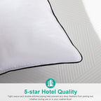 APSMILE Medium Firm Feather Down Pillows King Size Pack of 1, Luxury Goose Feather Pillow for Sleeping, 600TC/DM Organic Cotton Cover Hotel Collection Bed Pillows (White, 20"x36")
