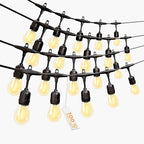 Outdoor Safety String Lights 100FT - 24V 20W Commercial Grade Low Voltage Strand with 40 S14 Shatterproof Bulbs for Tree Garden Yard Cafe Bistro | Warm Yellow 3500K | IP65 Waterproof | UL Listed