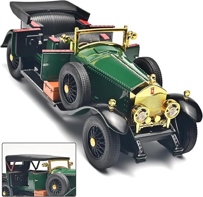 Model Car Kits Adults and Boys 1/24 Diecast Cars Phantom Generation Vintage Car Collectibles,Die Cast Metal Pull Back Cars with Lights and Sounds,Toy Cars for Boys Age 3-12（Green）