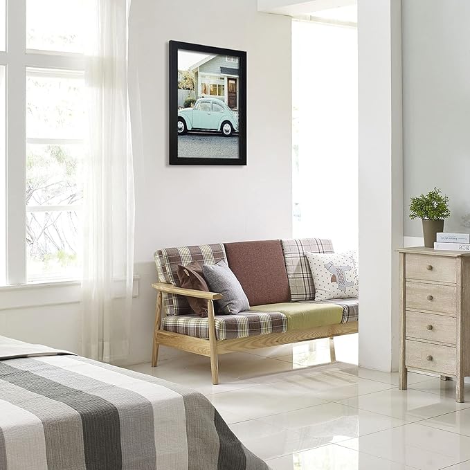 VCK Poster Frames 13x19 Black 3 Pack, Solid Wood Picture Frames for Wall Mounting Hanging Art and Puzzle Frame