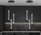 3 Light Black Pendant Lighting Mini Chandelier for Kitchen Island Modern Crystal LED Pendant Light Adjustable Dimmable Pendant Light Fixture for Dinning Room Bedroom Ceiling Hanging Lights 2700K 6000K