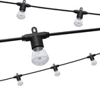 Enbrighten LED Bistro Outdoor String Lights, 48ft, 24 Shatter Resistant Lifetime Bulbs, 2200K Warm White, Weather Resistant, Indoor/Outdoor, Commercial Grade, Perfect for Backyard, Porch, Patio, 38357