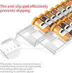 2-Tier Non-Slip Spice Drawer Organizer, 2-Pack Checkered Frosted Clear Acrylic, Expandable (11''-22'') Spice Rack for Kitchen Drawer Storage – Holds Seasonings, Herbs, and Spices (Jars Not Included)