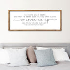 ZZJJHYWGQ Romantic Quote Wall Art So Cover Me Up Sign 32"×12" Inspirational Home Was A Dream Decor Rustic Large Wood Framed Print for Bedroom Living Room Couples Motivational Wall Hanging (Wood)