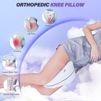 SAHEYER Knee Pillow for Side Sleepers, Momory Foam Leg Pillow for Side Sleeping, Heart Shape Leg Elevation Pillow, Washable Cover Knee Support Pillow for Spine Alignment, Sciatica Relief, Post Injury