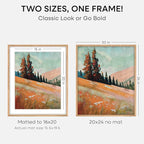 Homeforia 20x24 Picture Frame Wood, High End Natural Oak 20x24 Frame Matted to 16x20 Photo, 20 x 24 Light Wooden Poster Frames with Mat 16 by 20, 24by20 Thin Frames, Tempered Glass, Wall Kit, Set of 1