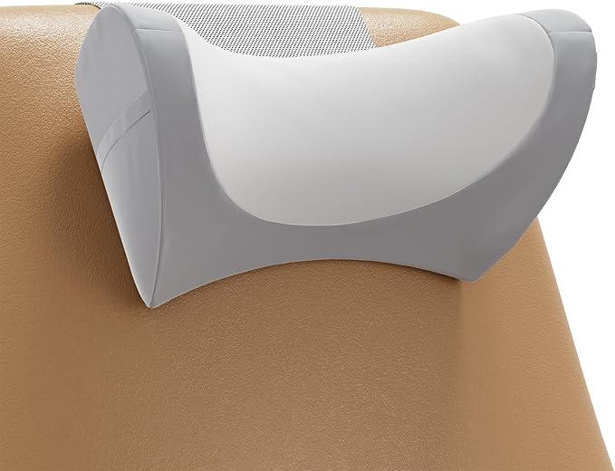 PouHenier.jh Ergonomic Headrest Pillow for Recliner Chair Sleeping Neck Support, Memory Foam Head and Neck Cushion Pillow with Adjustable Velcro for Sofa, Couch, Office Chair, Side and Rear Pockets