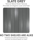 Homeforia Gray Floating Shelf 48 inch, High End Solid Real Wood 48inch Floating Shelves for Wall Mounted, Grey Wooden 48 inches Long Floating Shelves, Heavy Duty Bracket, 48 X 6.5 X 1.75 in, Set of 2