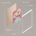 SIGNWIN Framed I'm a Barbie Girl in The Barbie World Wall Art, Set of 4 Heart, Chrysanthemum Illustration Wall Decor Prints, Preppy Room Decor Wall Décor for Living Room, Bedroom - 11"x14"White