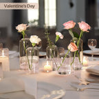 ComSaf Small Flower Vase Set of 15, Glass Bud Vases in Bulk, Clear Vases for Flower, Decor Centerpiece for Bathroom, Decorative Vases for House Warming, Valentines' Day, Mother's Day, Thanksgiving Day