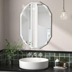 Bathroom Mirrors for Over Sink, Round Frameless Mirrors for Wall, 20x30 Inch Beveled Bathroom Mirror, Bathroom Vanity Circle Mirror for Bedroom Living Room Entryway Home Decor