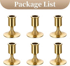 Sziqiqi Candlesticks Holder for Wedding Table Centerpiece - Gold Taper Candle Holders Candle Stick Holder Bulk for Christmas Candlelight Dinner Wedding Party Festival Decor 6 Pieces