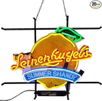 Neon Signs Beer Bar Barinin Leinenkugel's Wisconsin Brew Glass Neon Signs for Pub Cafe Party Man Cave Neon Light Art Wall Lights 24 X 20 Inches