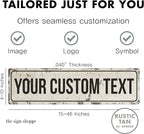 Rustic Custom Metal Sign - Custom Sign for Indoor or Outdoor Use (Rustic Tan Border)