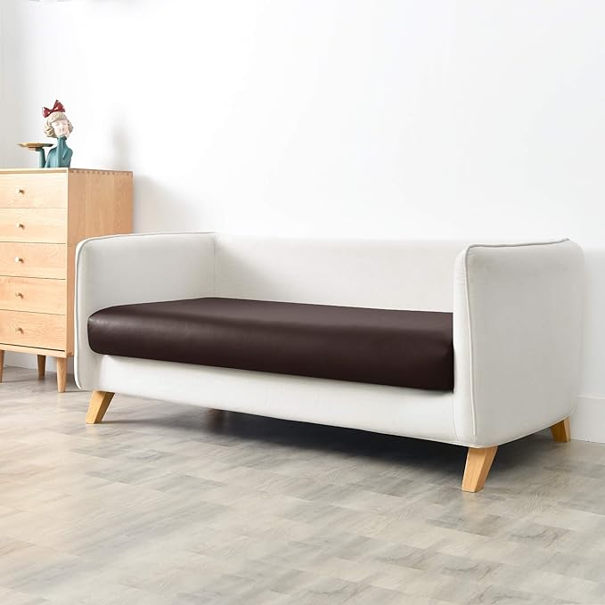 Yates Home PU Leather Couch Sofa Cushion Slipcover Water-Proof Elastic Chair RV Seat Covers Loveseat Sofa Furniture Protector Slip Cover for Settee Seater Replacement in Living Room（Sofa, Chocolate）